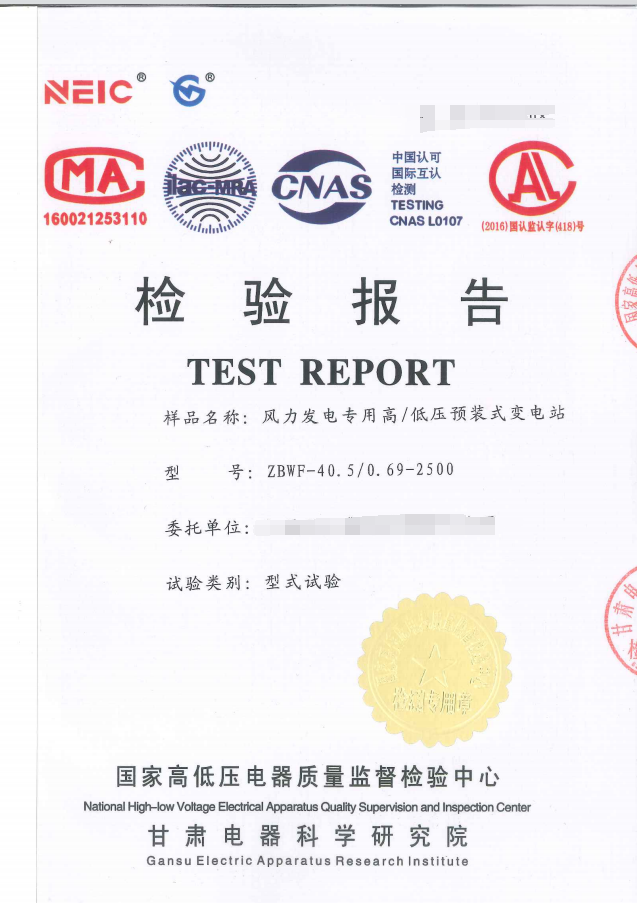 成套产品型式试验报告 (1)